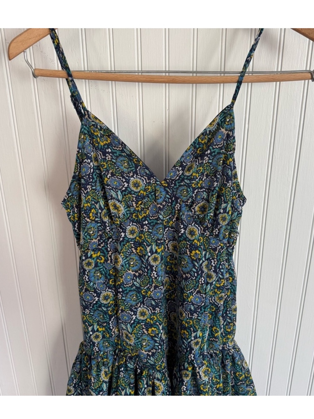 Japna Teal Floral Tiered Mini Dress XS - Picture 5 of 6